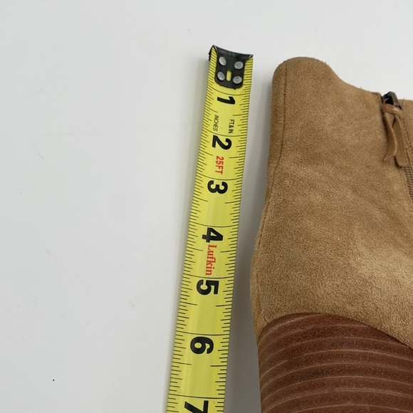 J. Crew Tan Ankle Booties women 10 Block Heel suede tan casual dress event Y2K - Picture 14 of 15